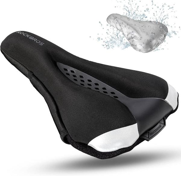 ROCKBROS | Gel Sattelbezug für Fahrradsattel – Universeller Sattelüberzug mit Regenschutz, Komfortables Gelpolster für MTB und Rennräder